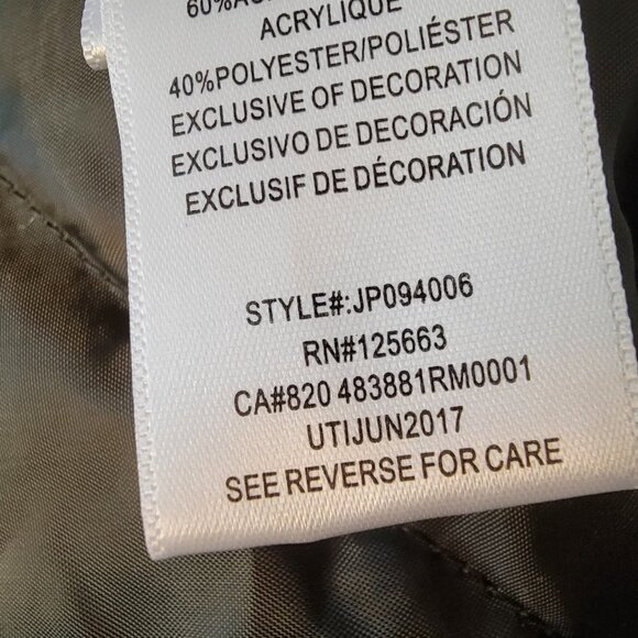 Pink platinum Bomber Jacket Army Green Faux Fur Hood Size Small Junior - Picture 14 of 15